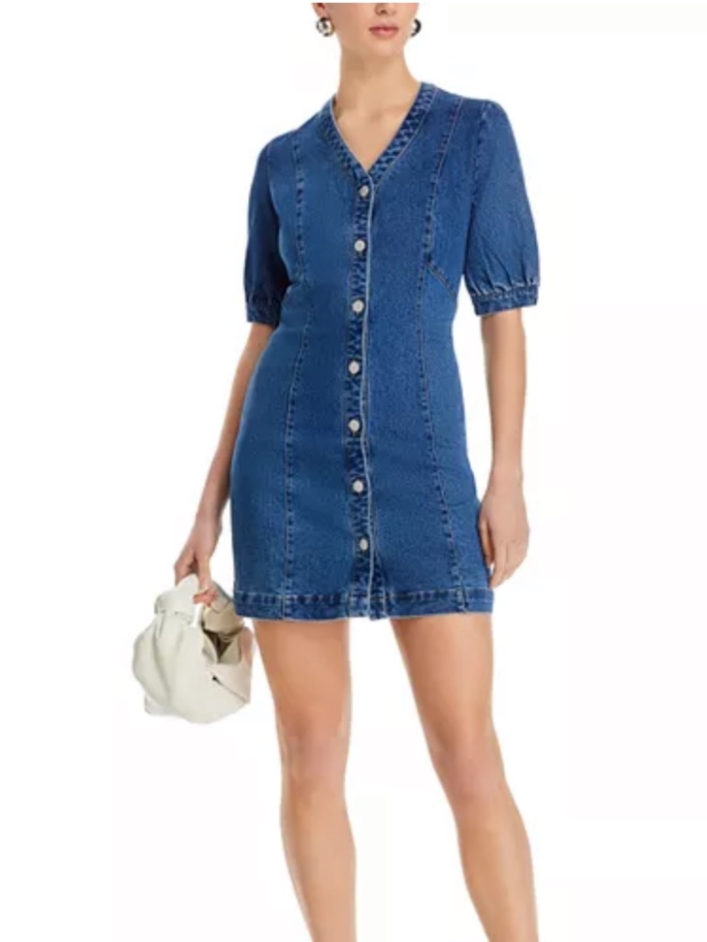 Vero Moda Indigo Button-Front Denim Mini Dress M